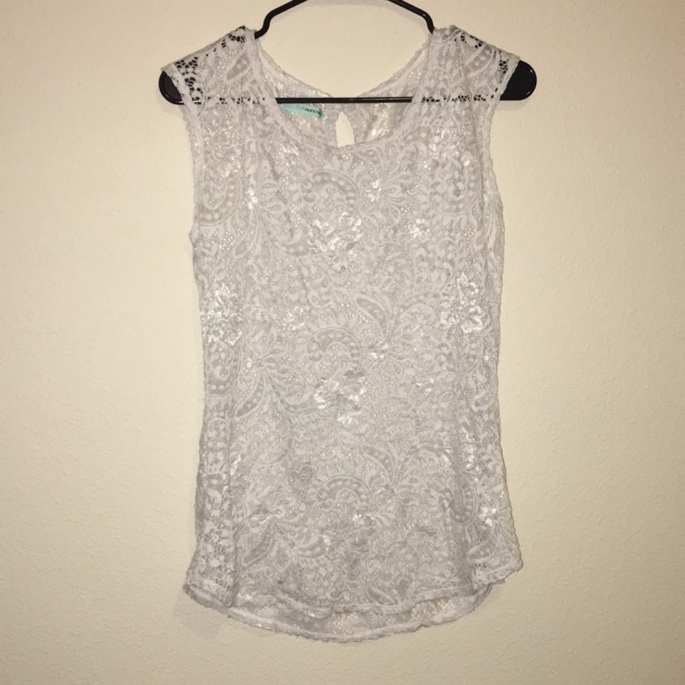 Lace Maurice’s see through top